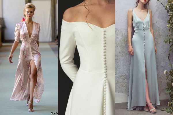Винтажненько: самые модные платья с пуговицами на лето